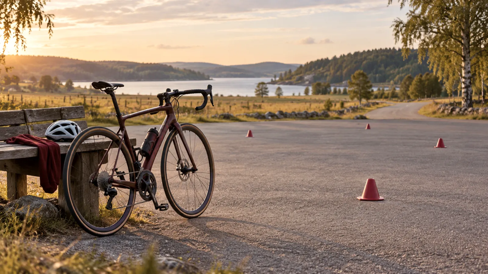 Illustration av en lugn plats för övning av cykelkontroll.