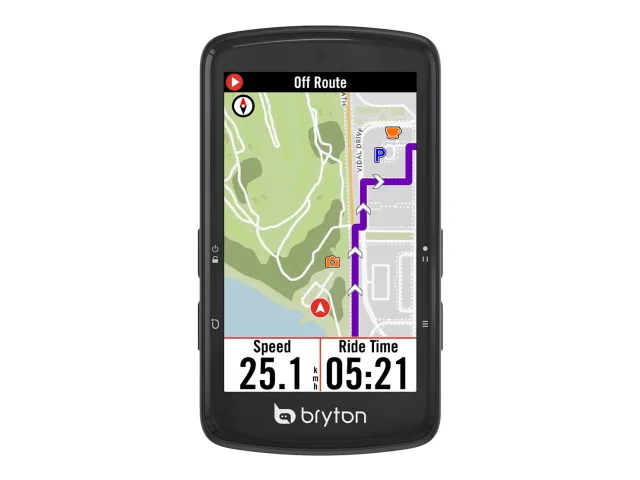 Bryton Rider S810, cykeldator med stor färgpekskärm monterad på styret
