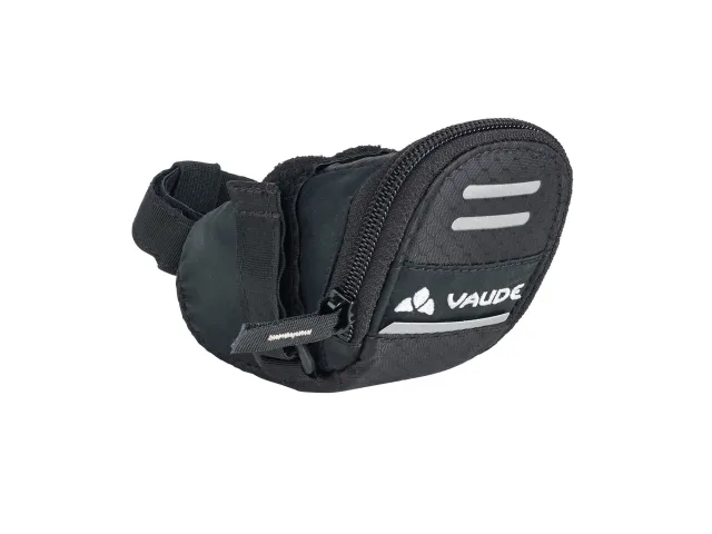 VAUDE Race Light S, svart sadelväska i minsta storleken med kardborrefäste
